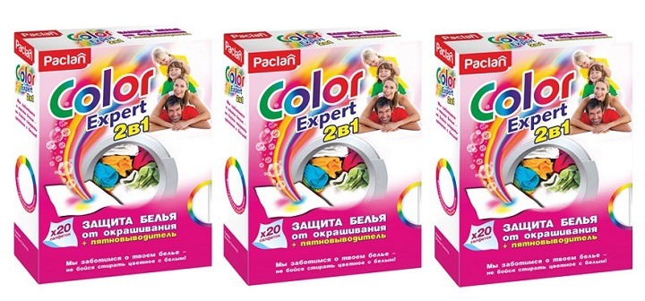 Купить салфетки paclan color expert от окраски цветного белья, пятновыводитель фото